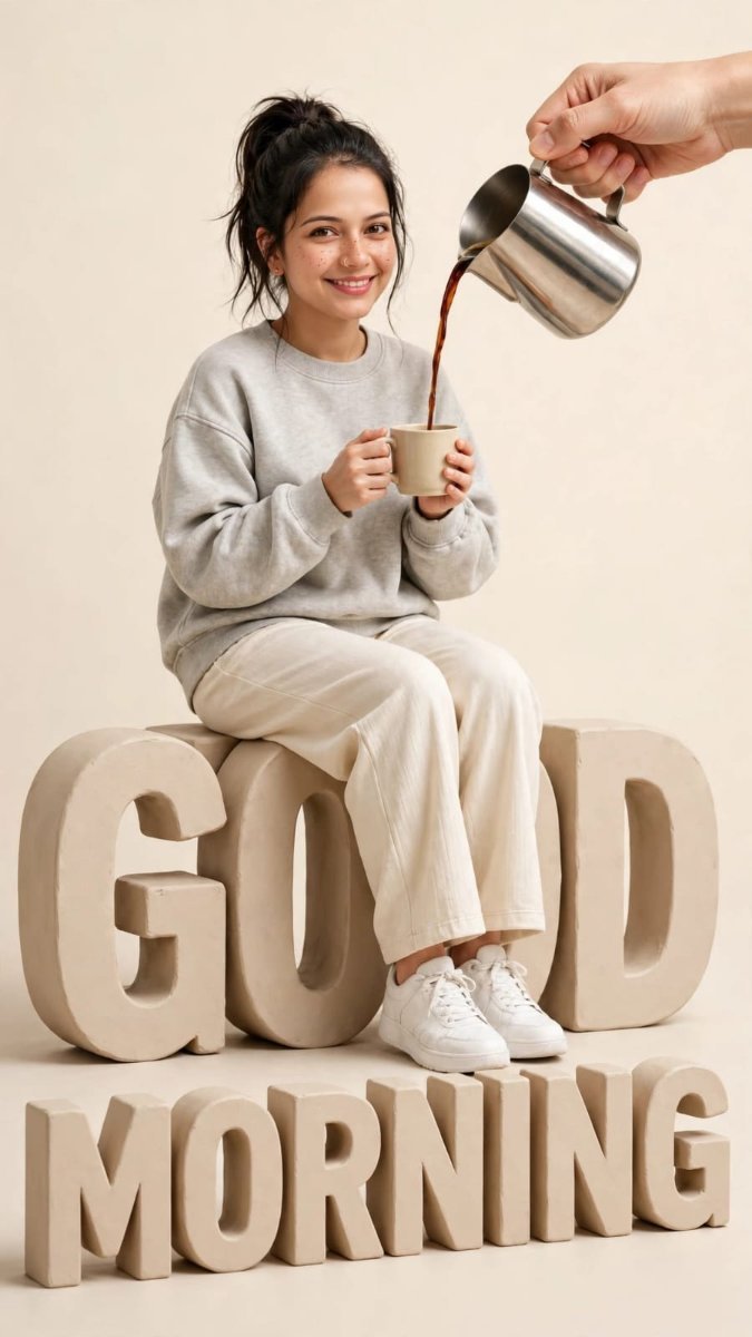 Good Morning Coffee Surreal - Sanjanaa Arole AI Prompt Visual