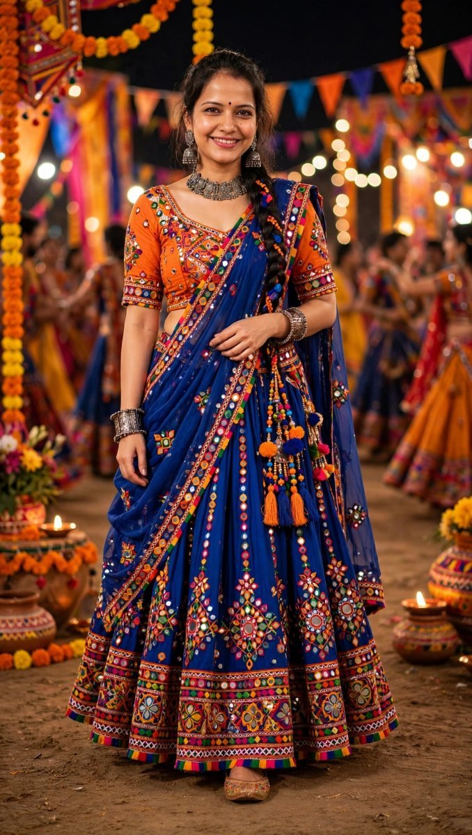 Navratri Garba Look - Sanjanaa Arole AI Prompt Visual