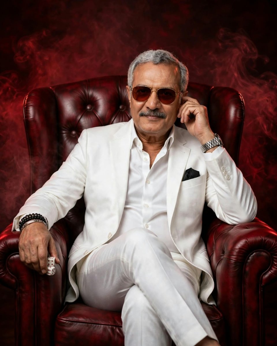 Shivraj D. Walvekar White Casino King - Mafia Boss AI Prompt Visual