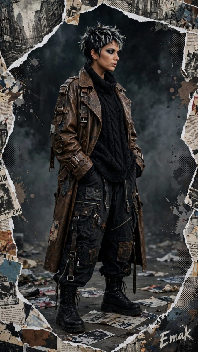 Post Apocalyptic Grunge Frame Girl - Sanjanaa Arole AI Prompt Visual