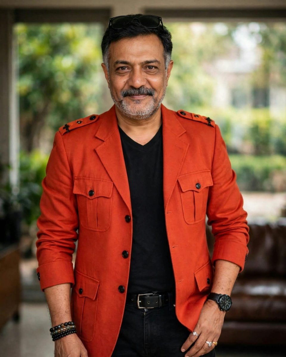 Shivraj D. Walvekar Orange Safari - Bold Gentleman AI Prompt Visual