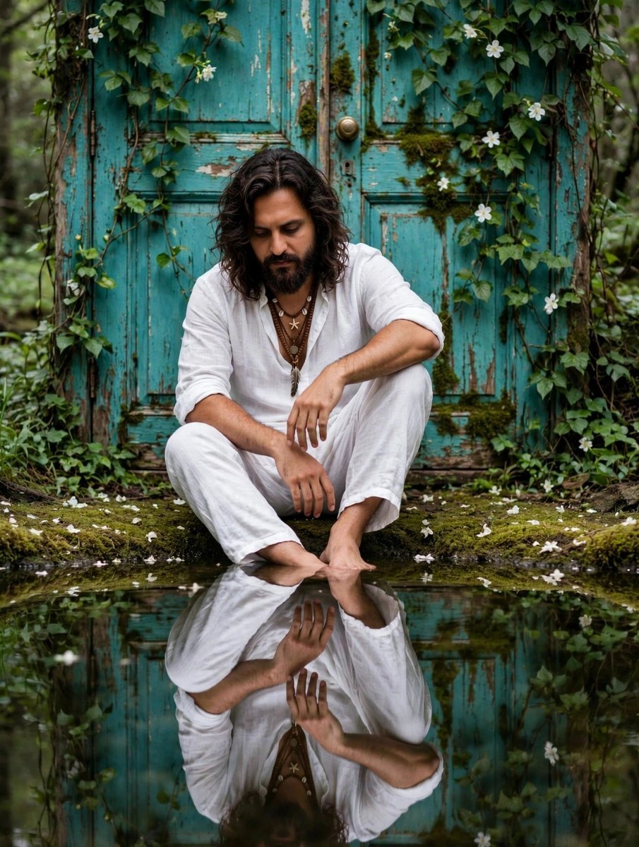 Man sitting in front of lake Diinesh Patel AI Prompt Visual