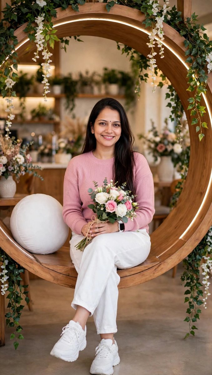Floral Circular Swing - Sanjanaa Arole AI Prompt Visual