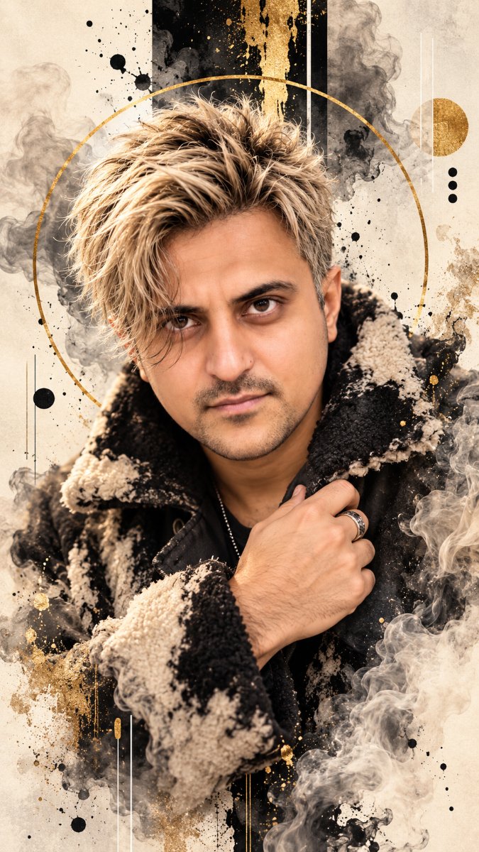 Blonde Spiky Hair Fur Jacket - Diinesh Patel AI Prompt Visual
