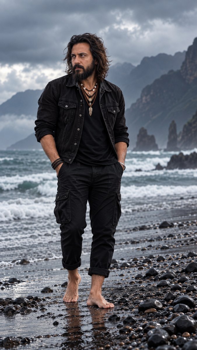 Man standing in front of ocean Diinesh Patel AI Prompt Visual