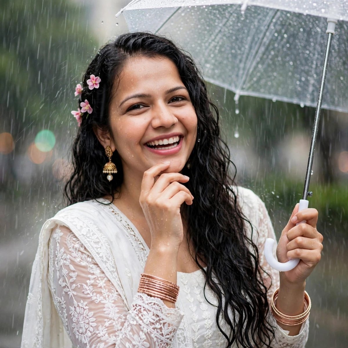 Joyful rainy day SANJANAA AROLE AI Prompt Visual