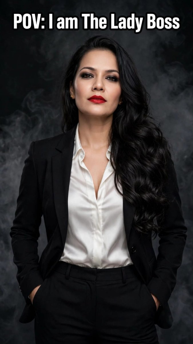 "POV: I am The Lady Boss" SANJANAA AROLE AI Prompt Visual