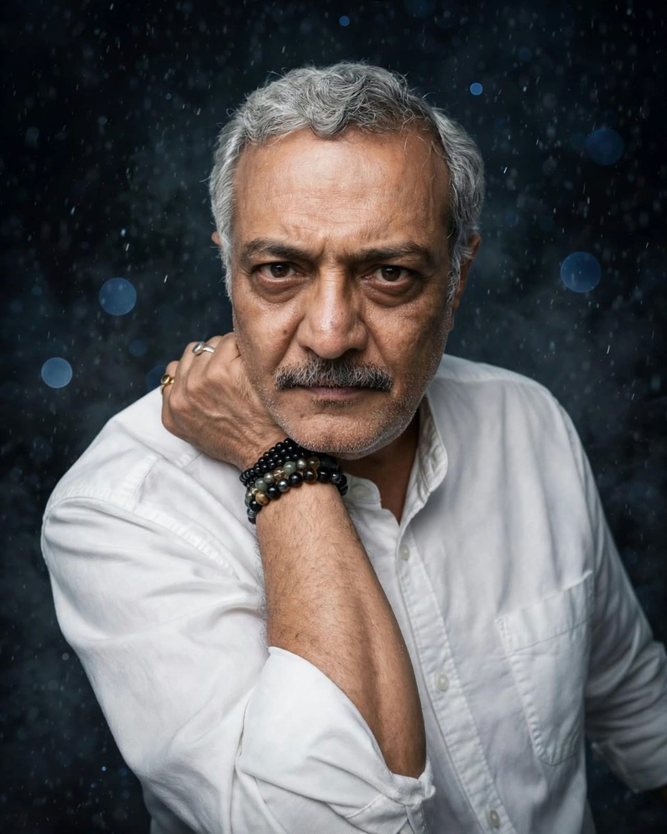 Shivraj D. Walvekar Rain Soul - Intense Stare Art AI Prompt Visual