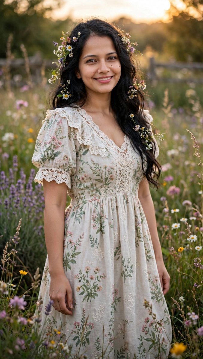 Cottage Core Flower Meadow - Sanjanaa Arole AI Prompt Visual
