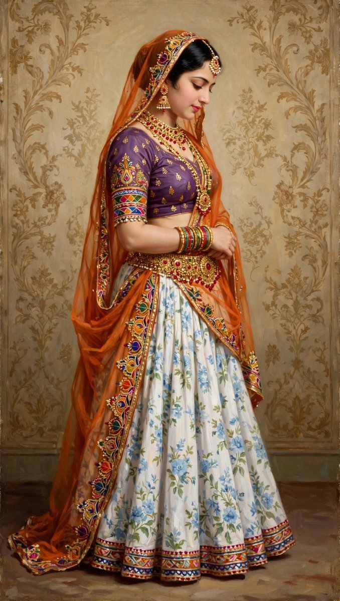 Raja Ravi Varma Painting Style Indian Woman - Sanjanaa Arole AI Prompt Visual