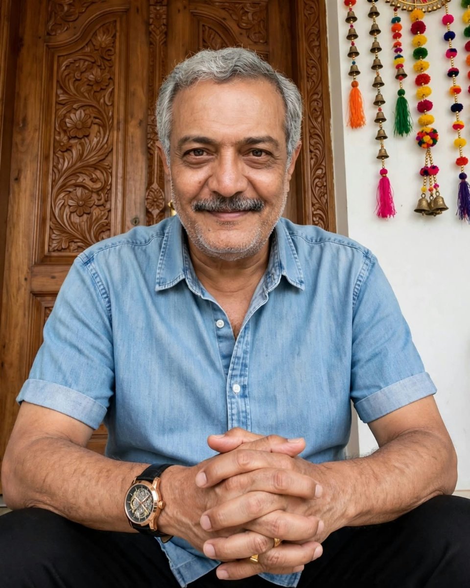 Shivraj D. Walvekar Home Calm - Denim Shirt AI Prompt Visual