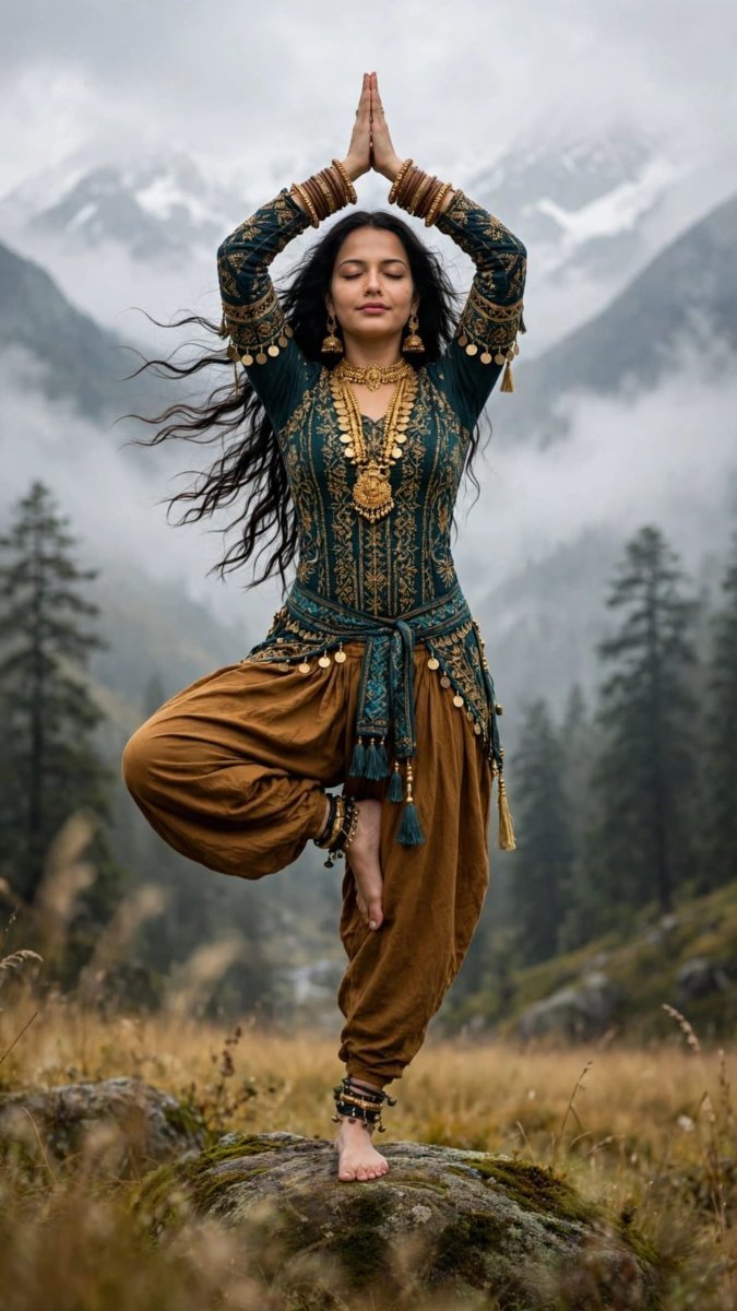 Mountain Valley Boho Yoga Queen - Sanjanaa Arole AI Prompt Visual