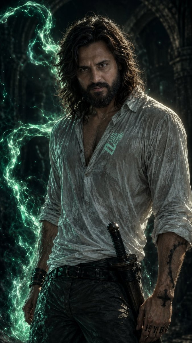 Handsome man with green aura warrior Diinesh Patel AI Prompt Visual