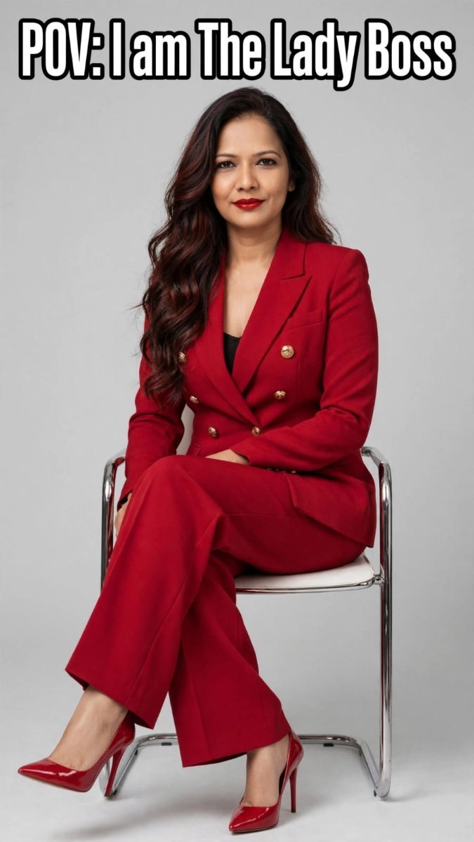 "POV: I am The Lady Boss" SANJANAA AROLE AI Prompt Visual
