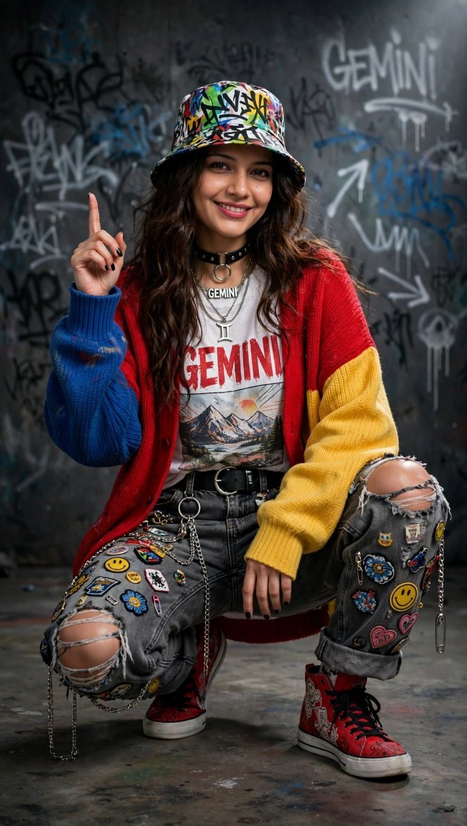 Punk Streetwear Girl - Sanjanaa Arole AI Prompt Visual